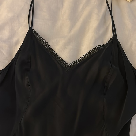 Elegant Black Lace Trim Nightgown/Slip - Picture 3 of 9